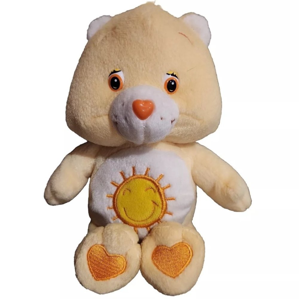 2002 Funshine Bear Care Bear 7.5" Plush Stuffed Animal by Play Along